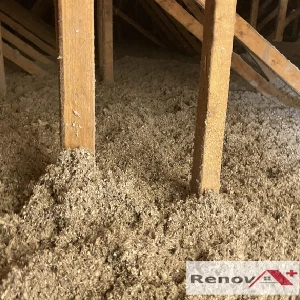 Isolation entretoit grenier cellulose, Brossard